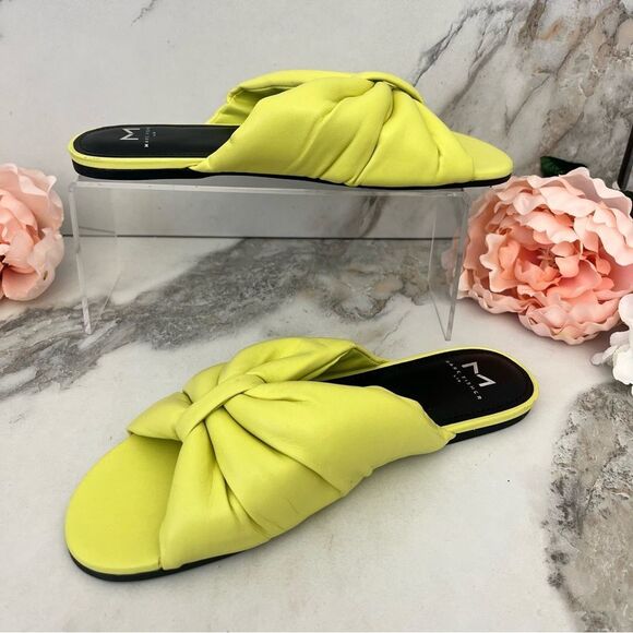 MARC FISHER Olita Slide Sandal In Yellow Leather Size 7.5 NEW - Picture 5 of 17